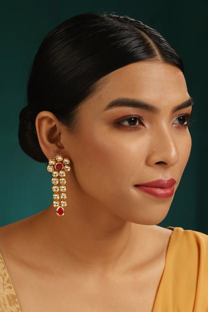 Kundan Embellished Blossom Earrings 
