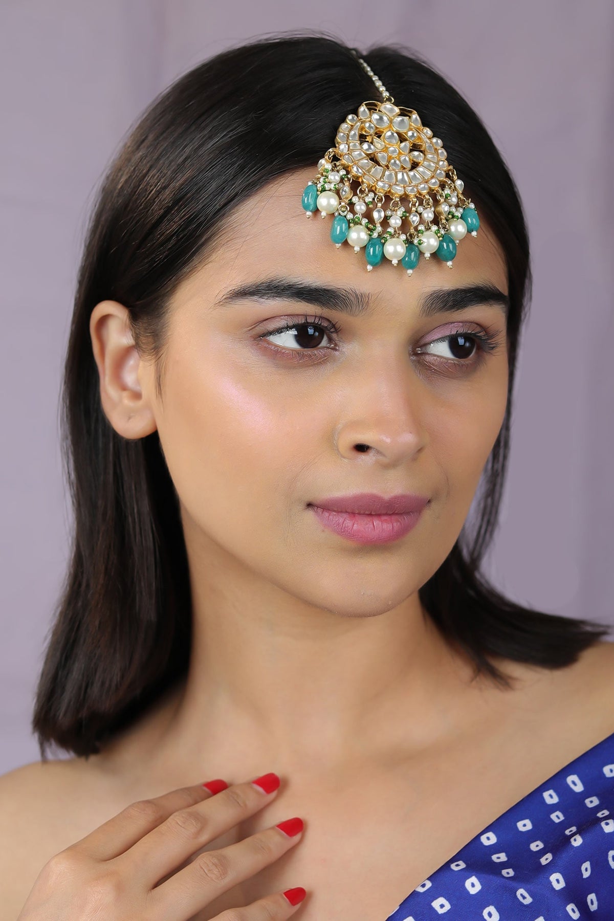 Phool Chand Kundan & Beads Embellished Maangtikka 