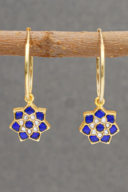 Floral Drop Embellished Hoops 