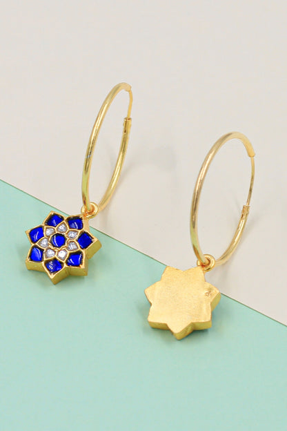 Floral Drop Embellished Hoops 