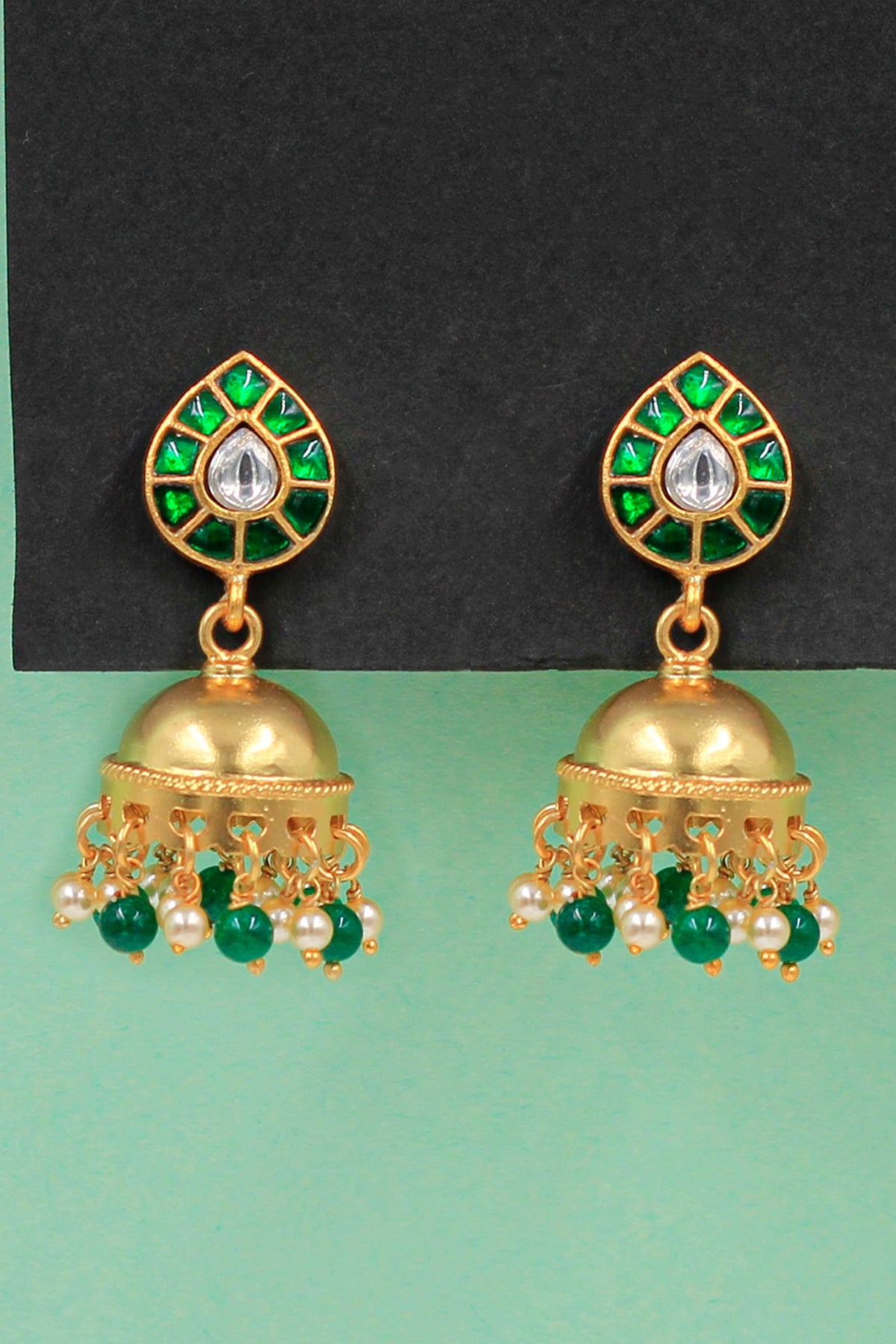 Stone Embellished Jhumkas 