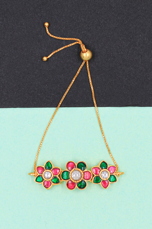 Floral Stone Embellished Bracelet 