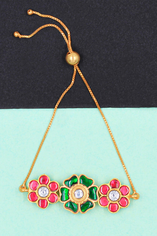 Floral Pattern Embellished Bracelet 