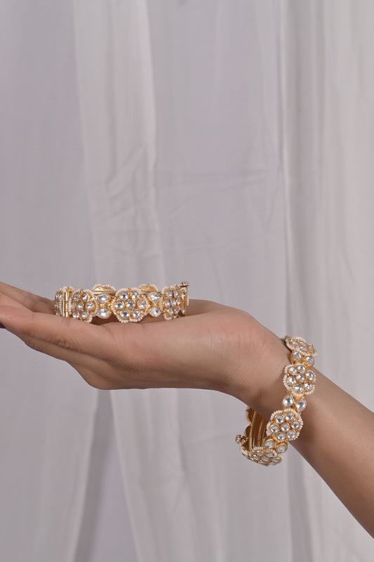 Floral Carved Bangles - Set of 2 