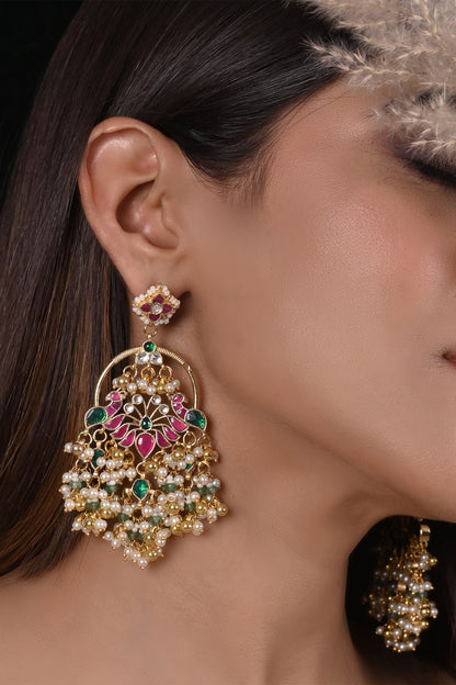 Peacock Carved Cutwork Earrings 