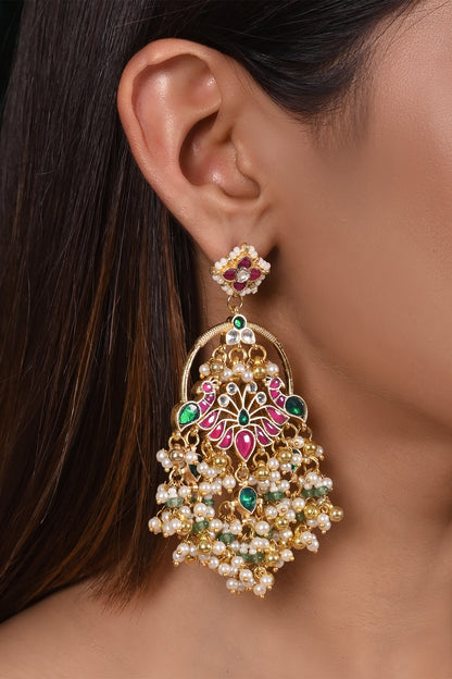 Peacock Carved Cutwork Earrings 