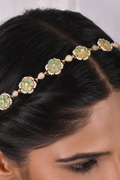 Floral Carved Cutwork Mathapatti 