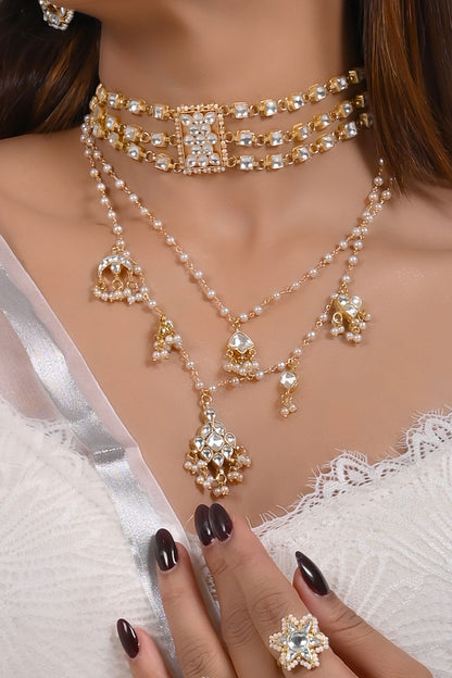 Kundan Embellished Necklace Set 