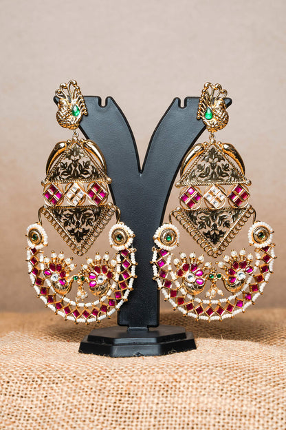 Gauri Rani Stone Studded Geometric Chandbalis 