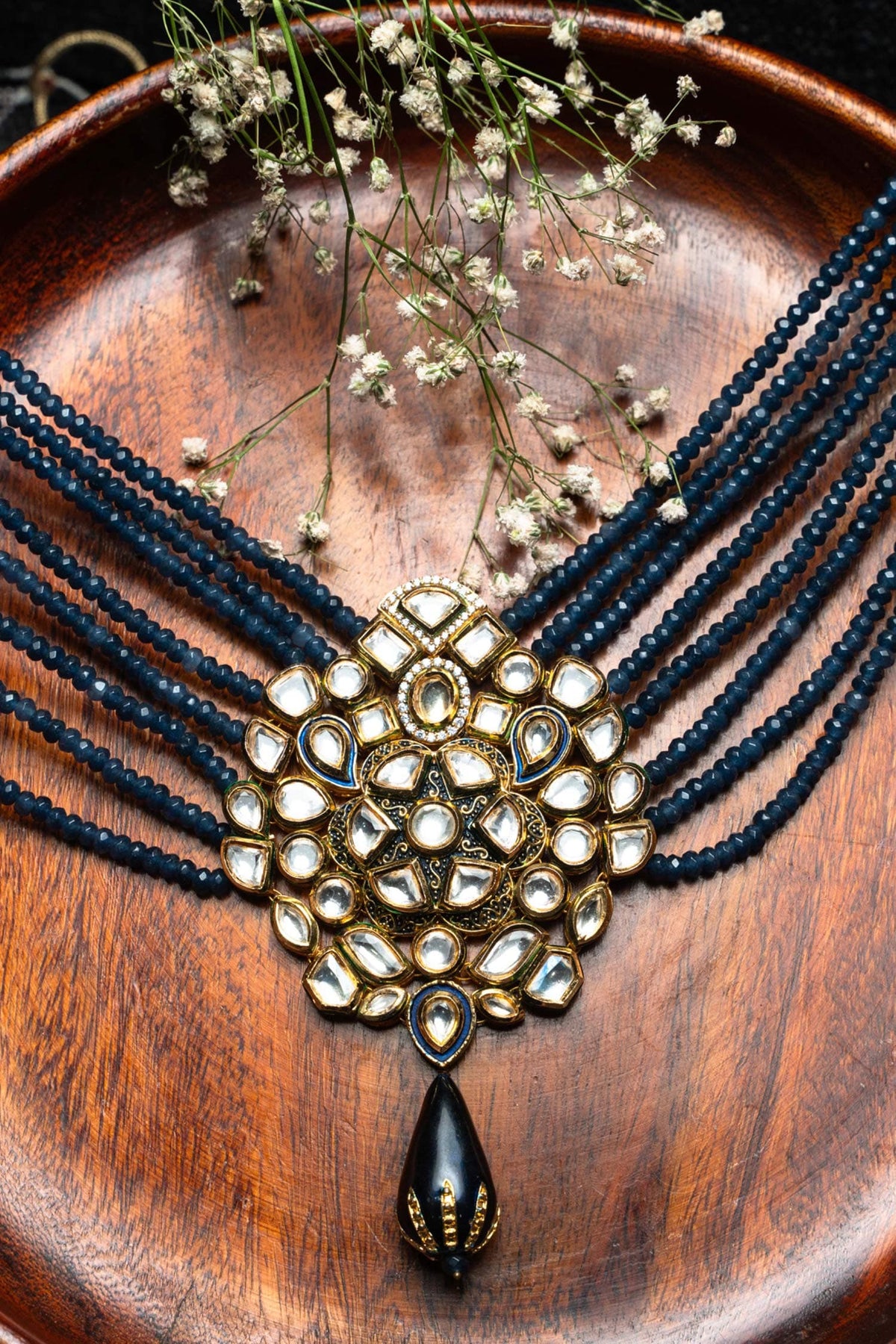 Imperial Grace Jadau Pendant Bead Necklace 