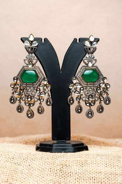 Maharani Polki Studded Floral Chandelier 