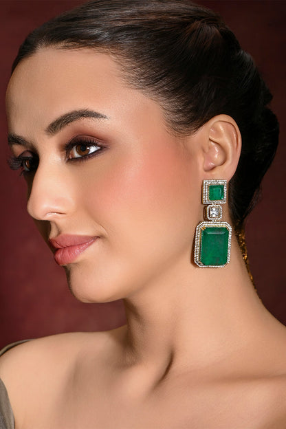 Glisterous Geometric Shaped Dangler Earrings 