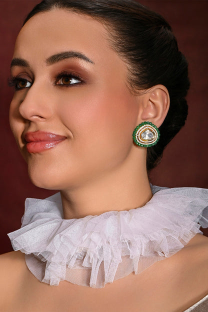 Luminescent Embellished Stud Earrings 