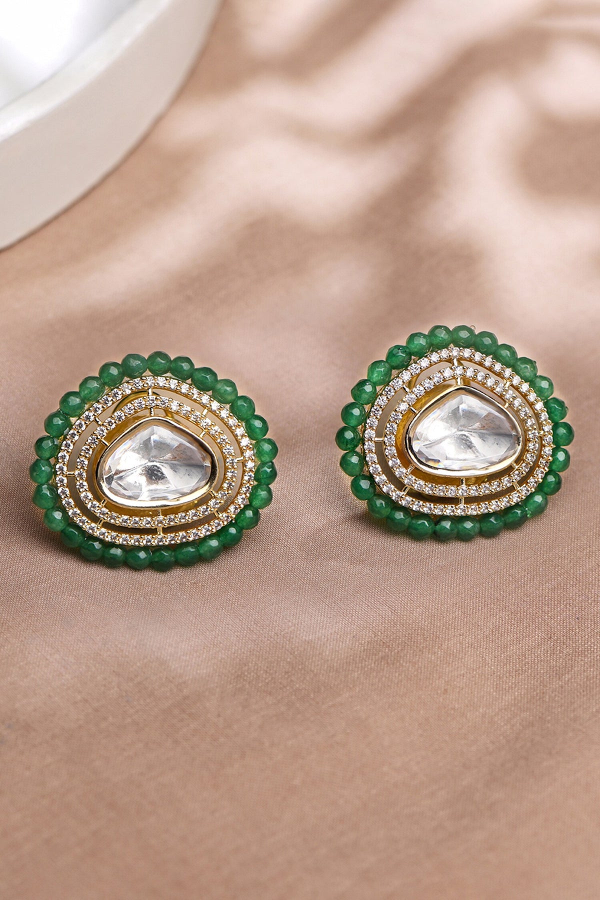 Luminescent Embellished Stud Earrings 