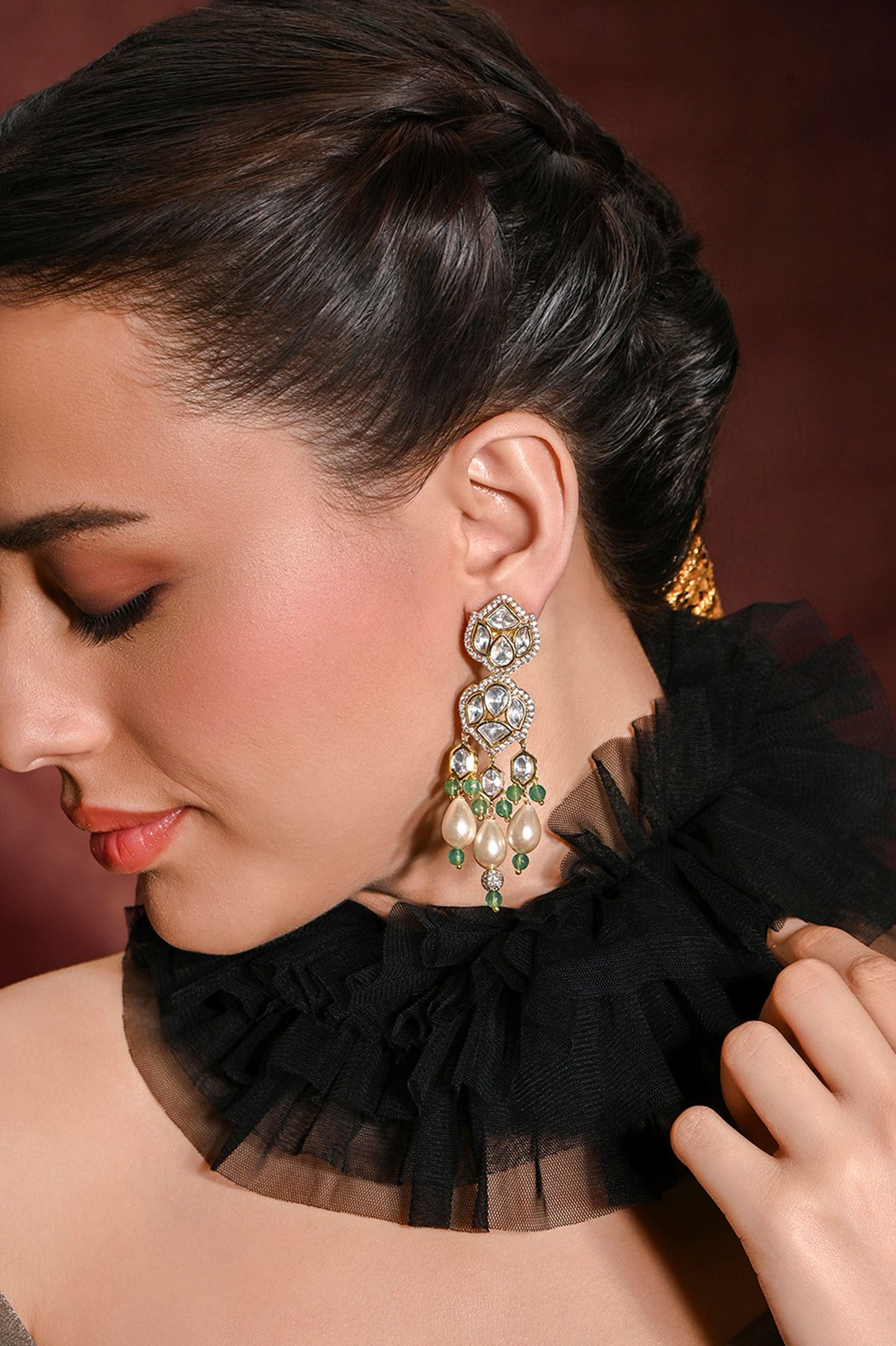 Incandescent Embellished Dangler Earrings 