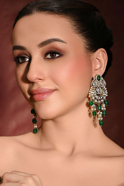 Bedazzling Embellished Chandbali Dangler Earrings 