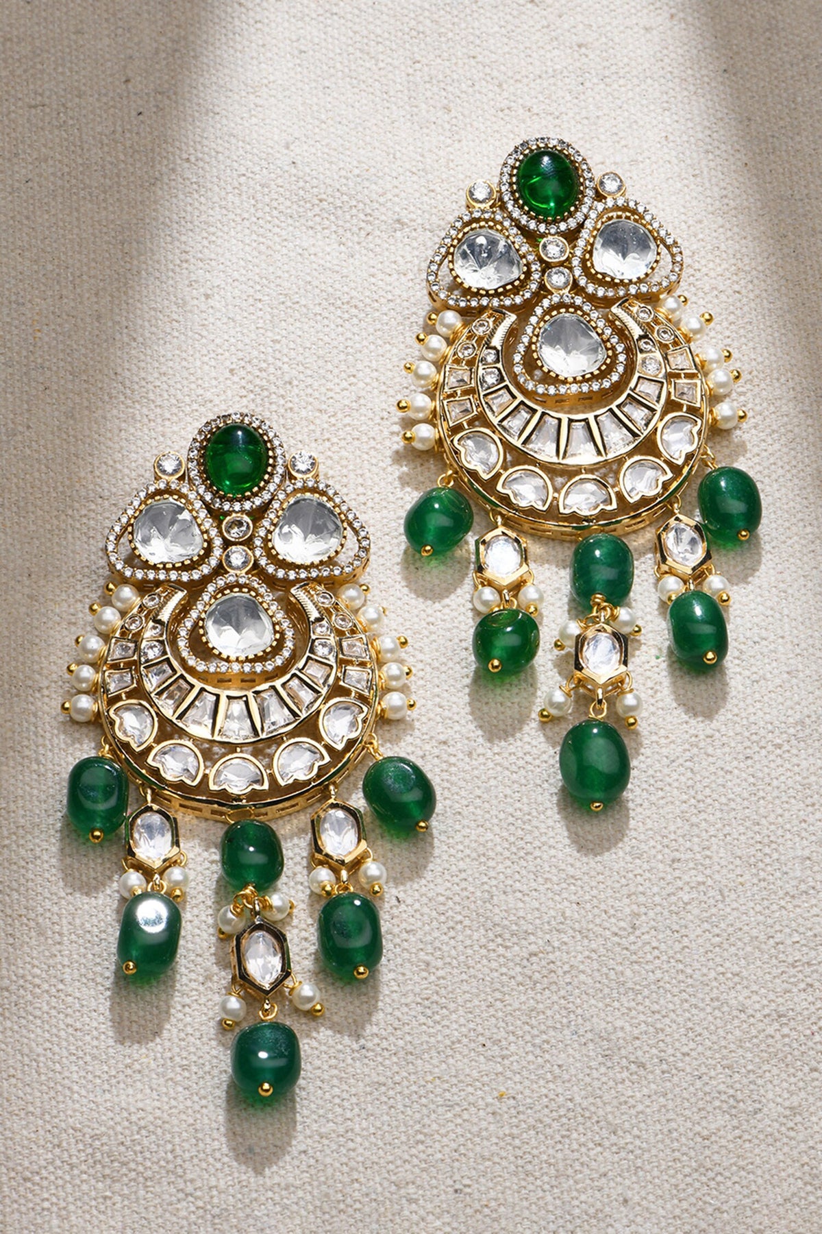 Bedazzling Embellished Chandbali Dangler Earrings 