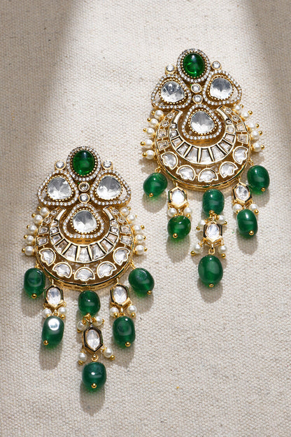 Bedazzling Embellished Chandbali Dangler Earrings 