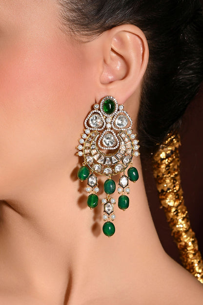 Bedazzling Embellished Chandbali Dangler Earrings 