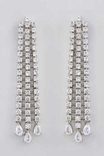 Faux Diamond Studded String Earrings 