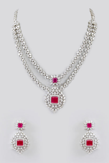 Double Layered Embellished Necklace Set 