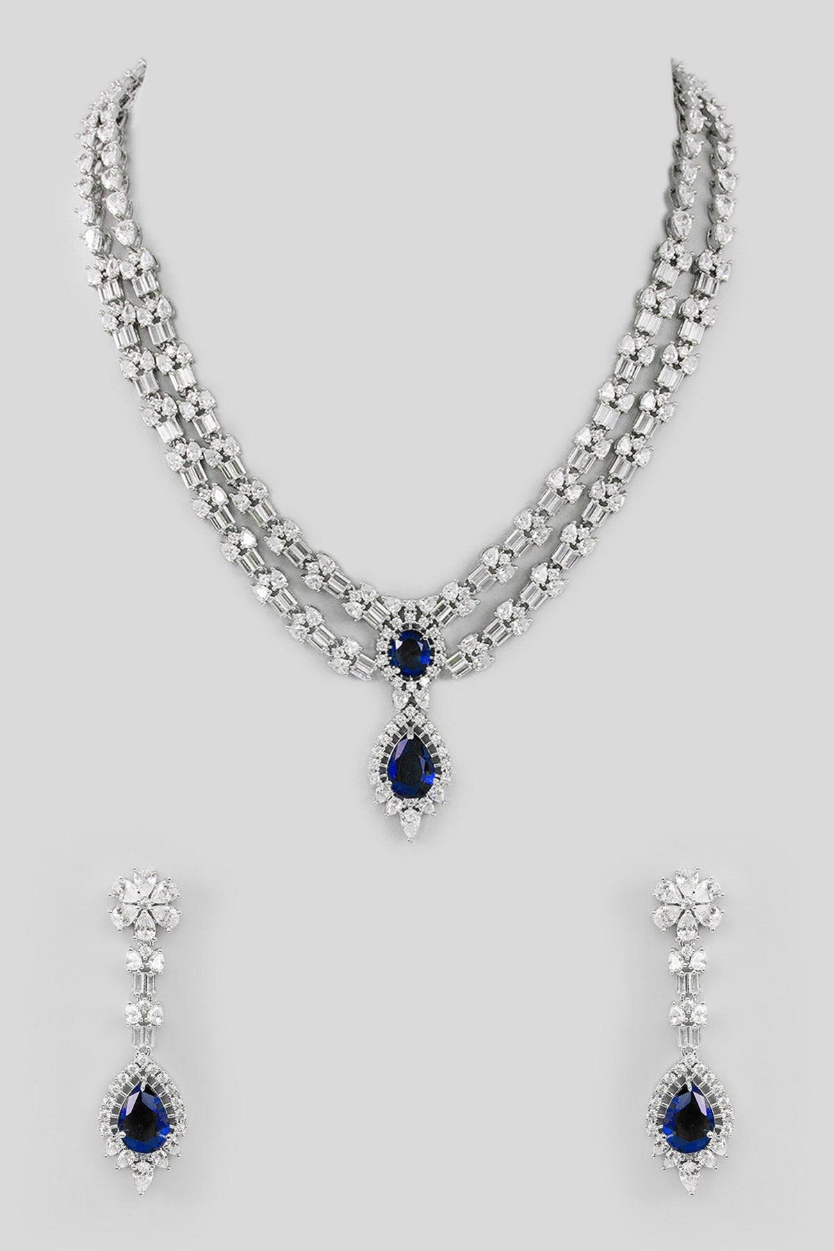Double Layered Stone Embellished Jewellery Set 