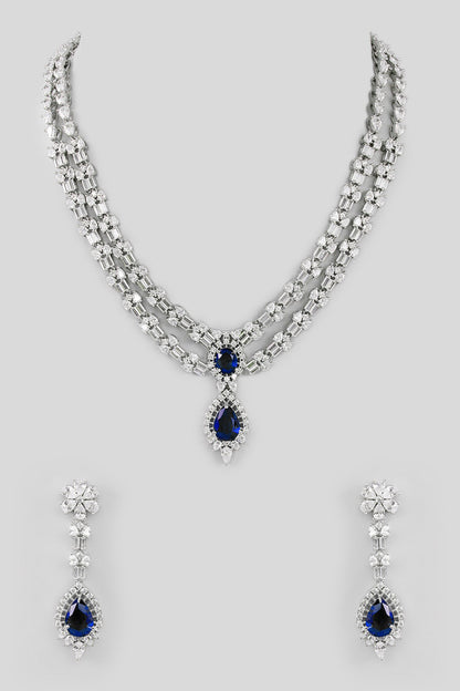 Double Layered Stone Embellished Jewellery Set 