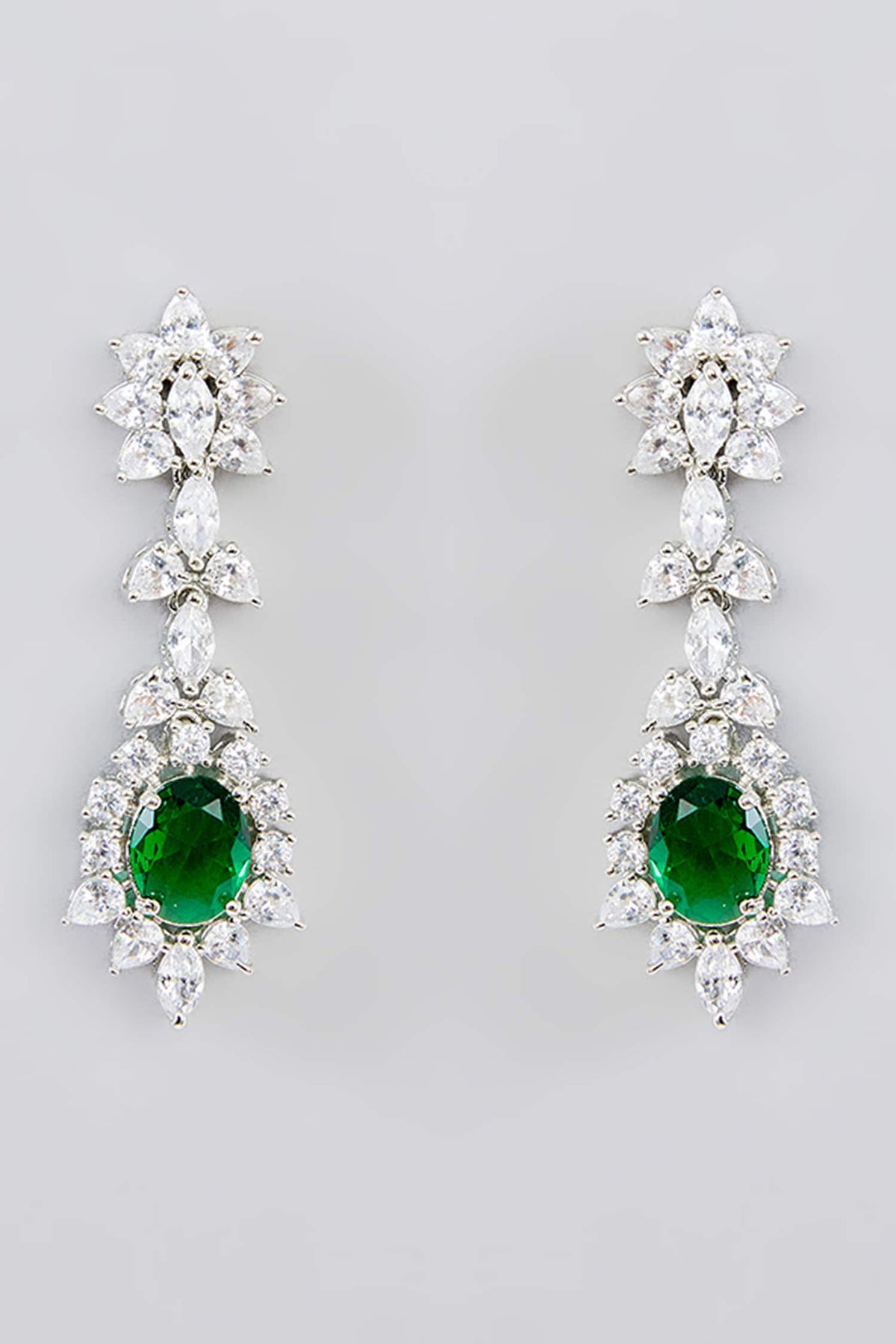 Asymmetric Stone Embellished Necklace Set 