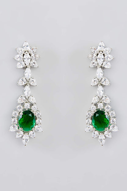 Asymmetric Stone Embellished Necklace Set 