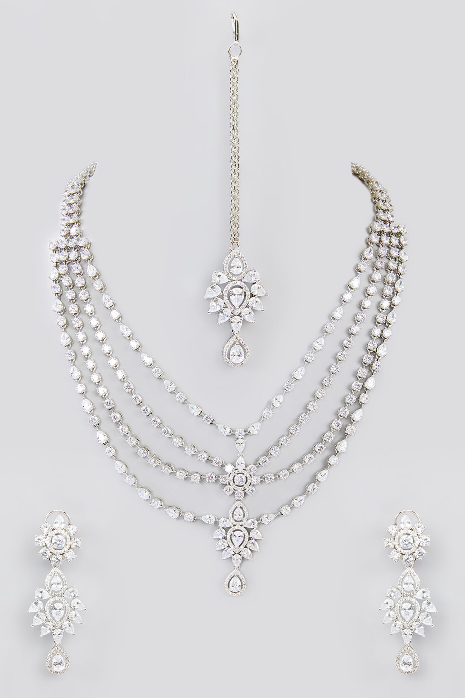 Flower Cutwork Layered Necklace Set 