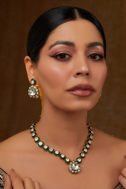 Polki Embellished Necklace Set 
