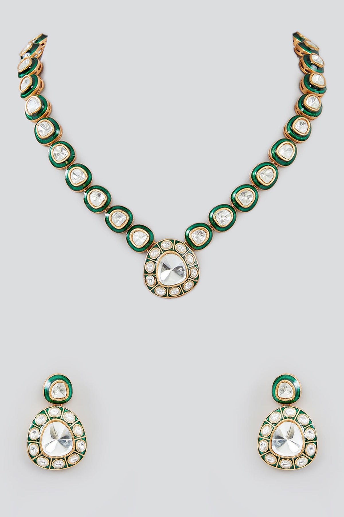 Polki Embellished Necklace Set 