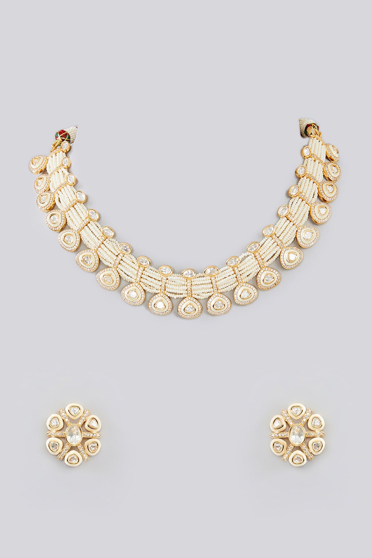 Kundan & Polki Embellished Jewellery Set 