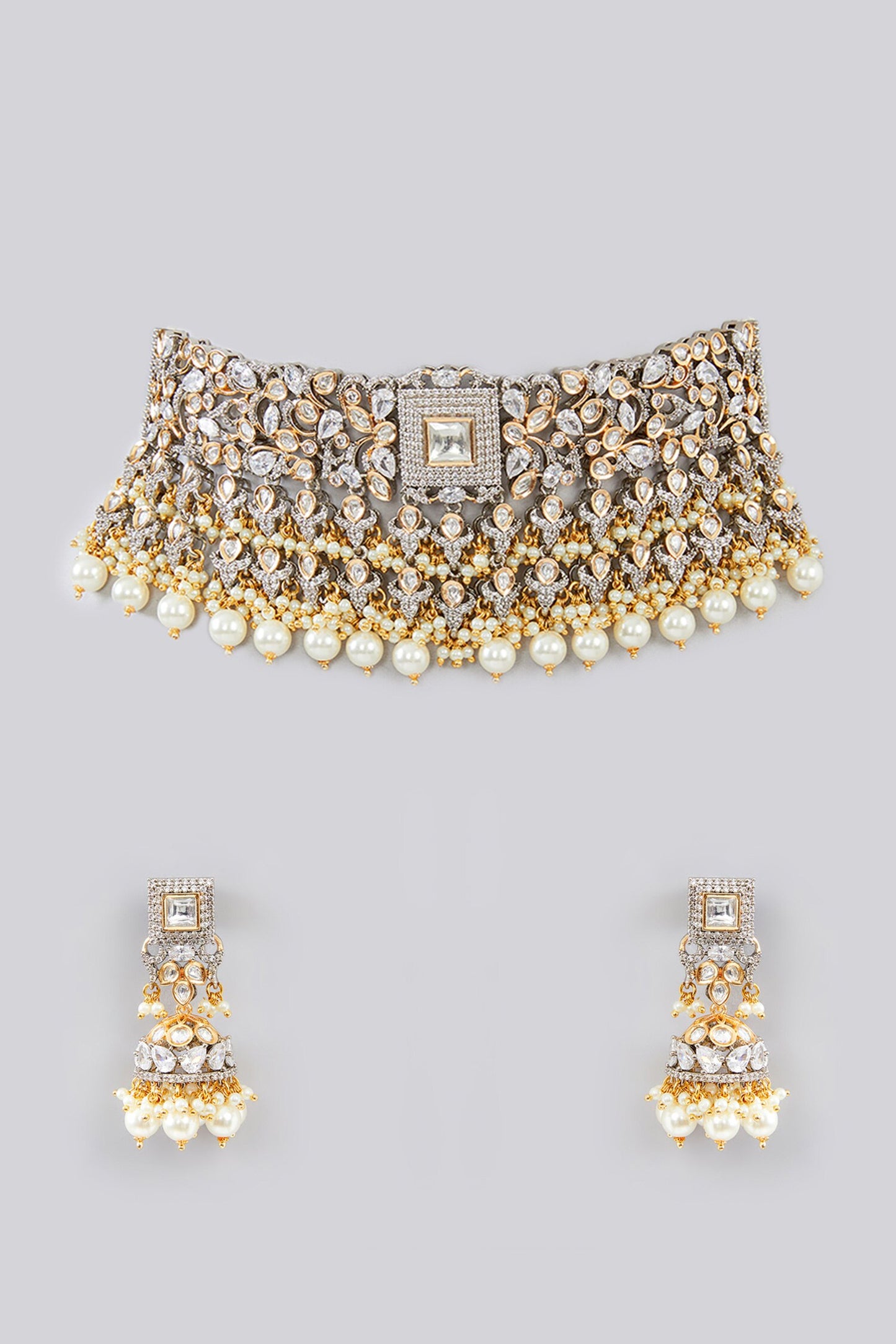 Phool Bagh Kundan Stone Embellished Jewellery Set 