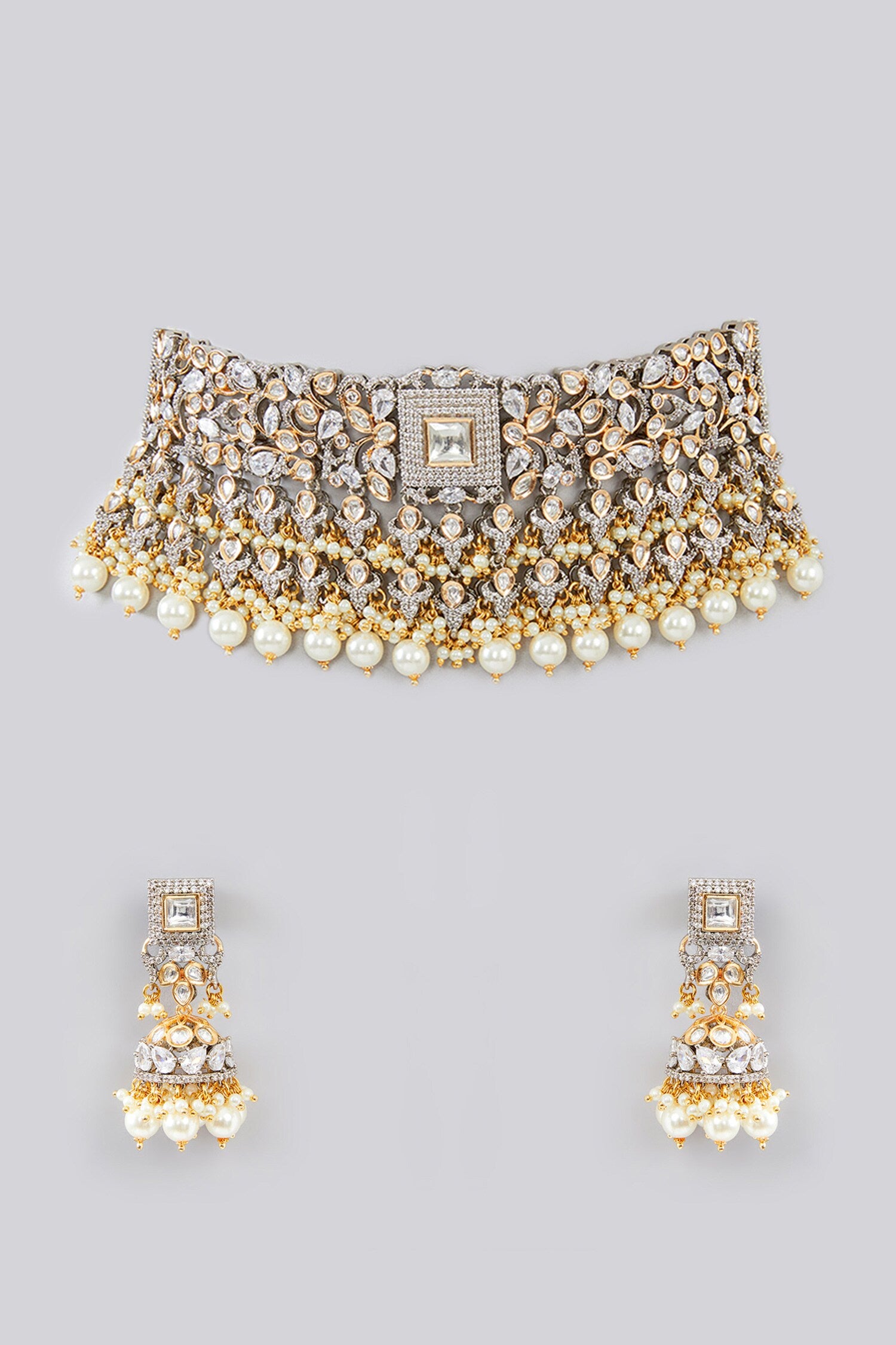 Phool Bagh Kundan Stone Embellished Jewellery Set 