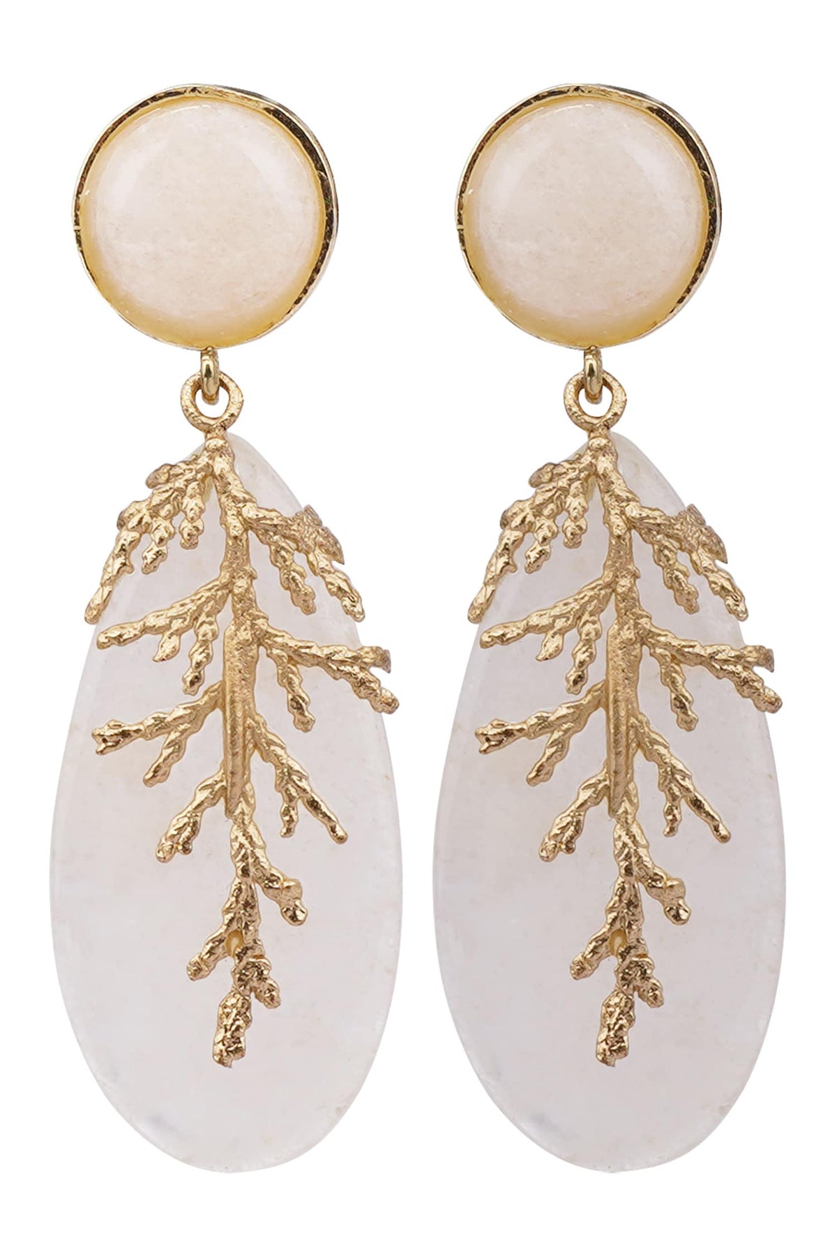 Misty Leaflet Vine Drop Earrings 