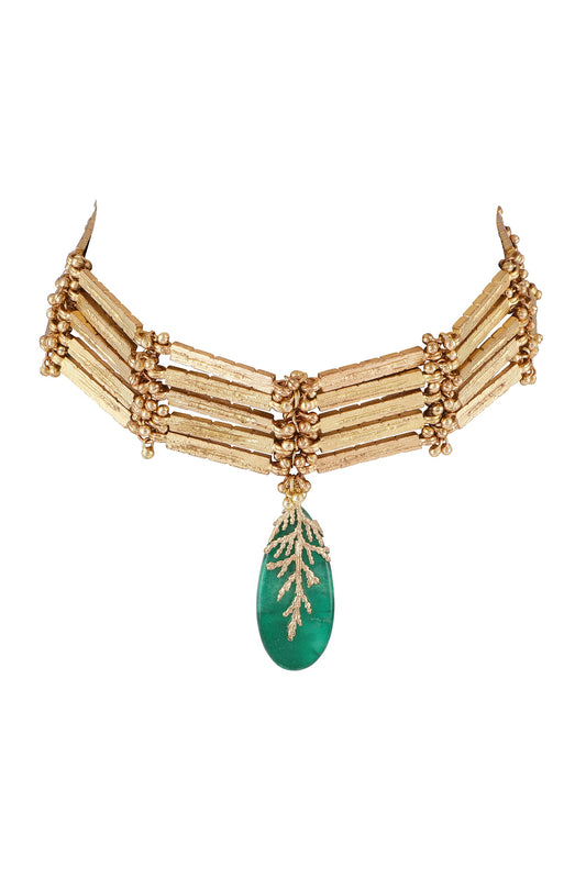 Stone Embellished Choker Necklace 