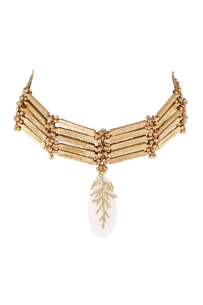 Quartz Stone Embellished Necklace 