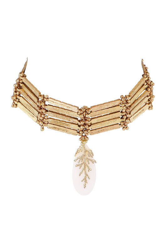 Quartz Stone Embellished Necklace 