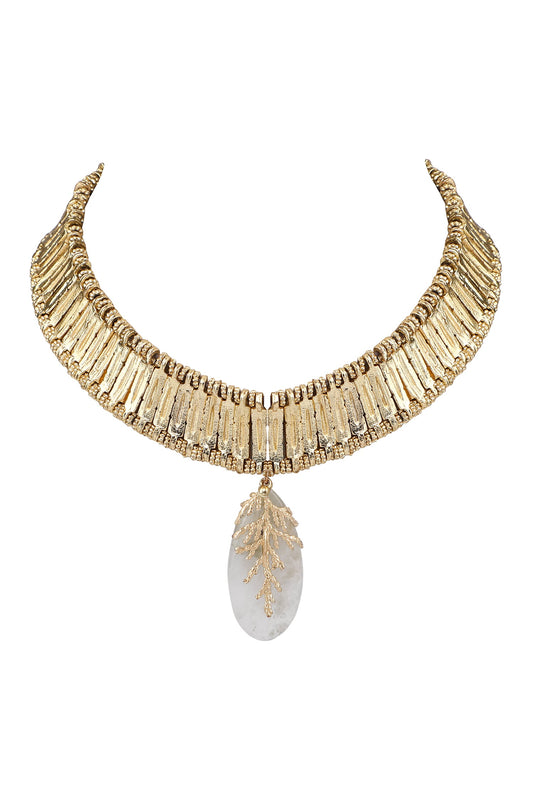 Leaf Stone Qabeela Choker Necklace 