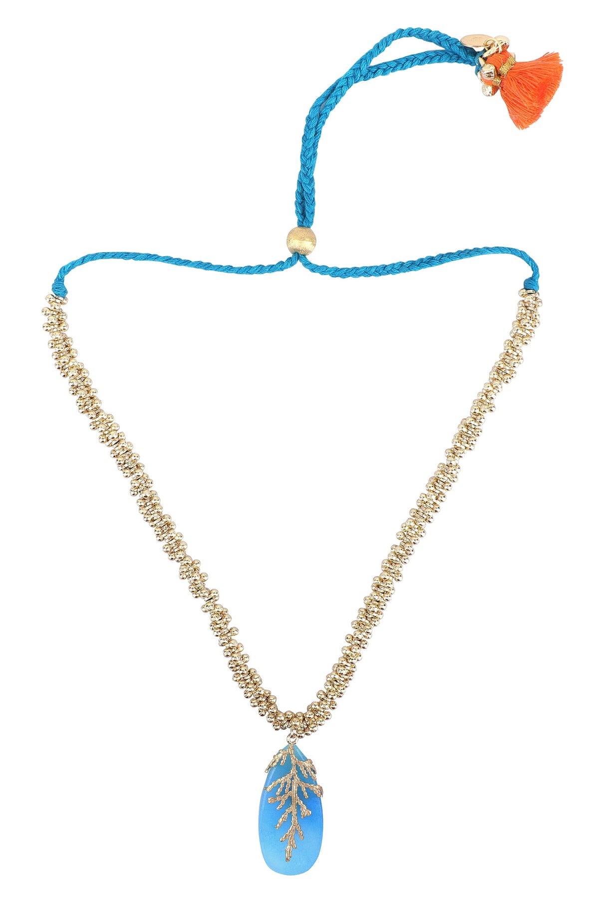 Leaf Stone Embellished Choker Necklace 