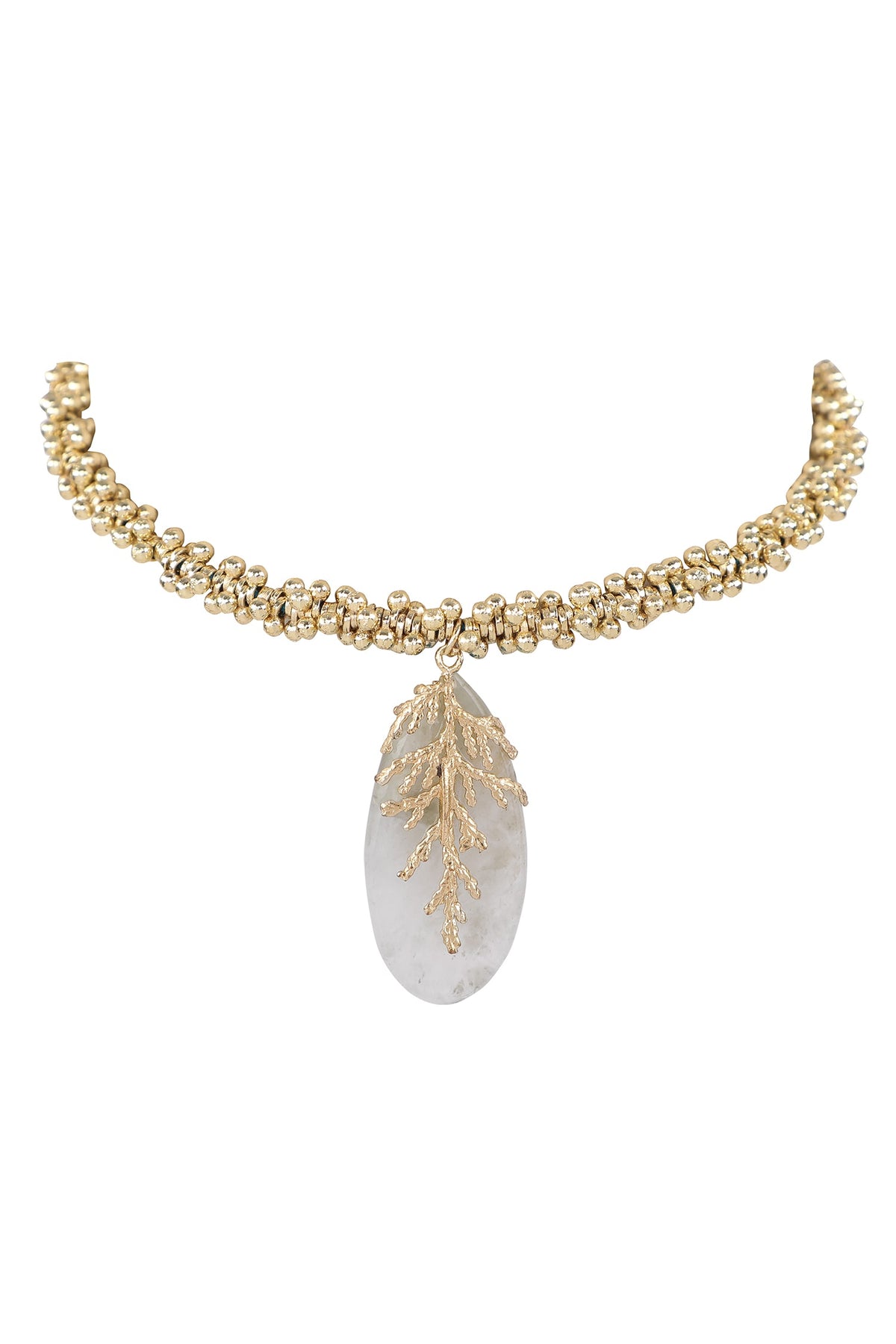 Leaf Stone Embellished Choker 