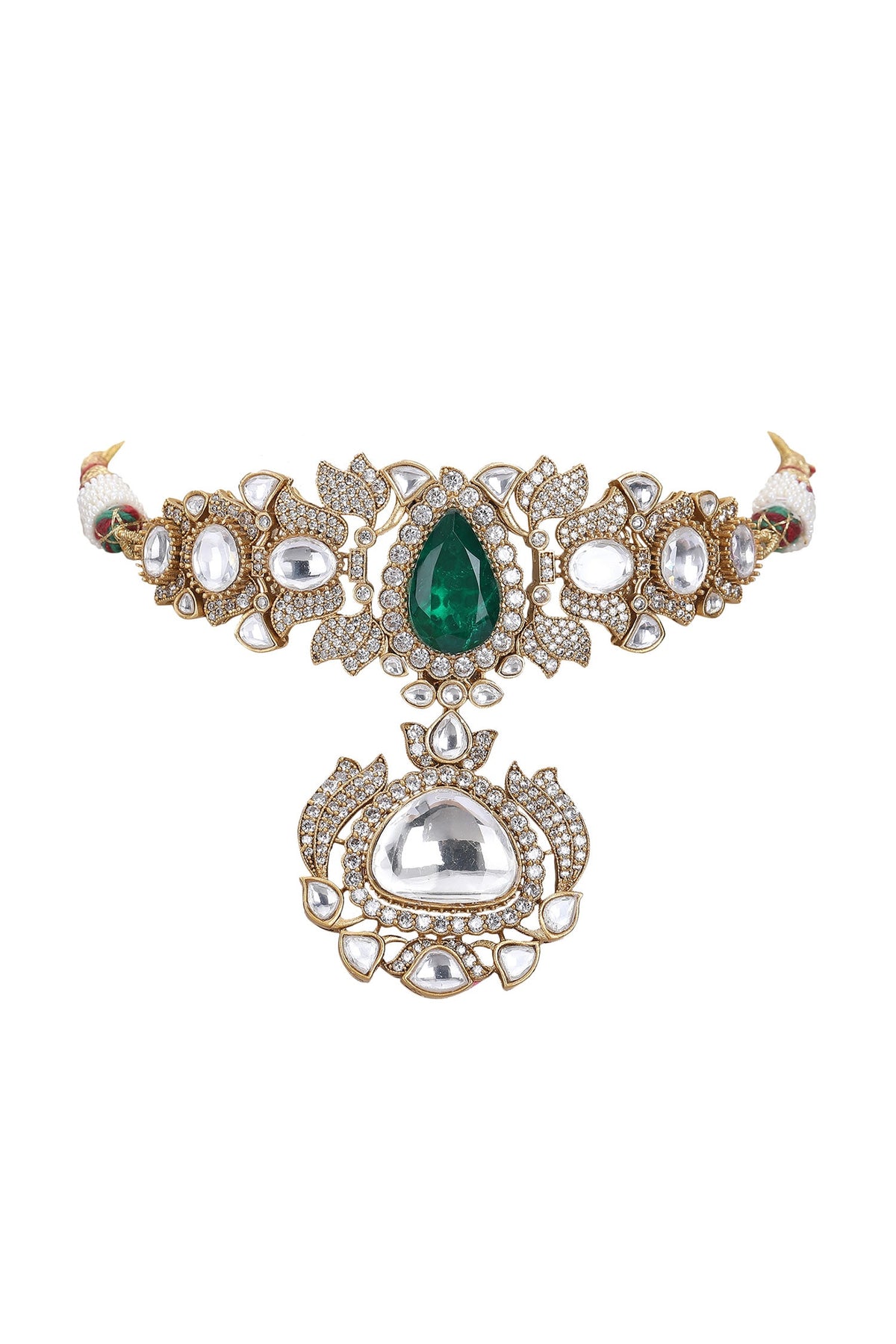 Kundan Embellished Pendant Choker Set 