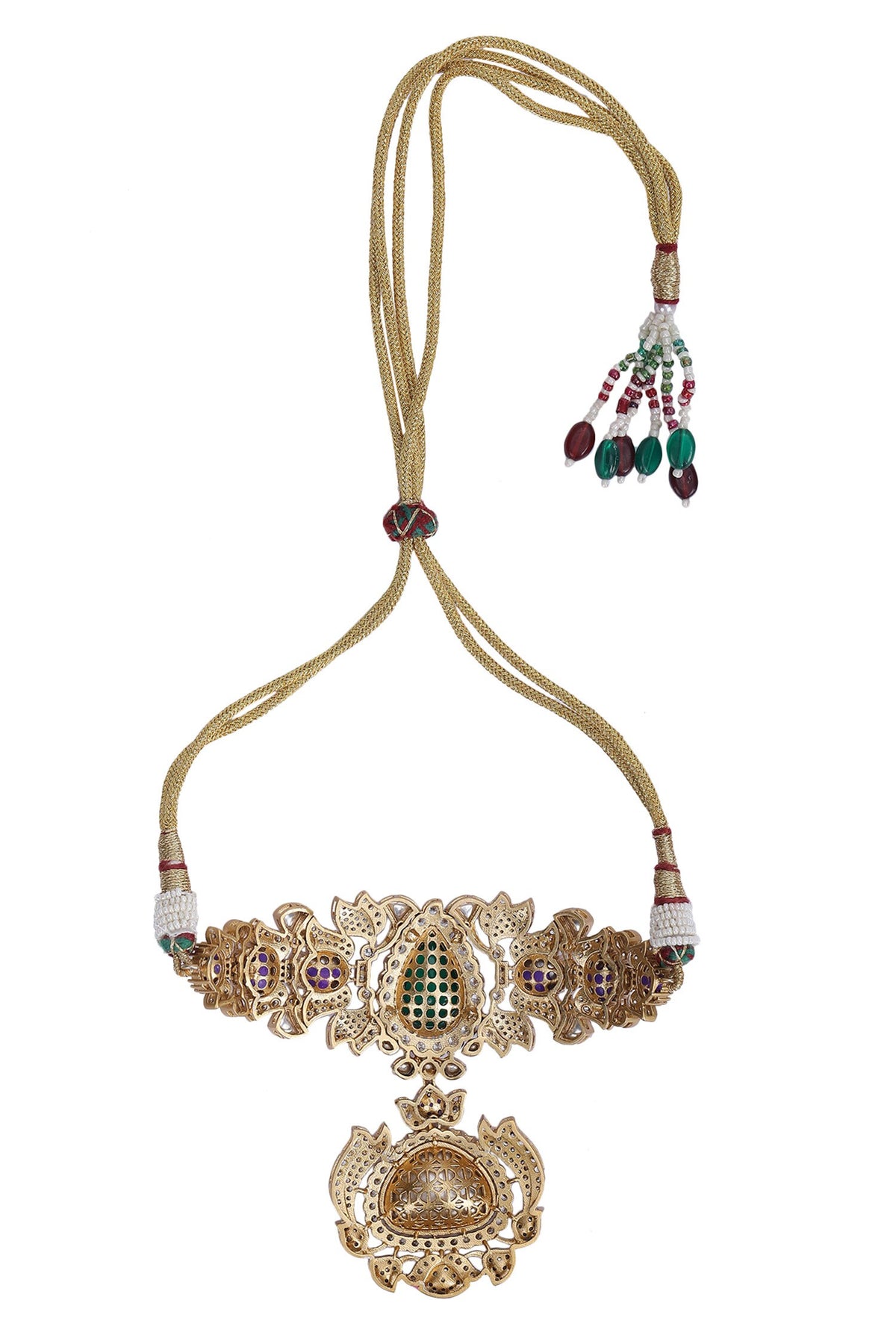 Kundan Embellished Pendant Choker Set 