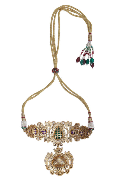 Kundan Embellished Pendant Choker Set 
