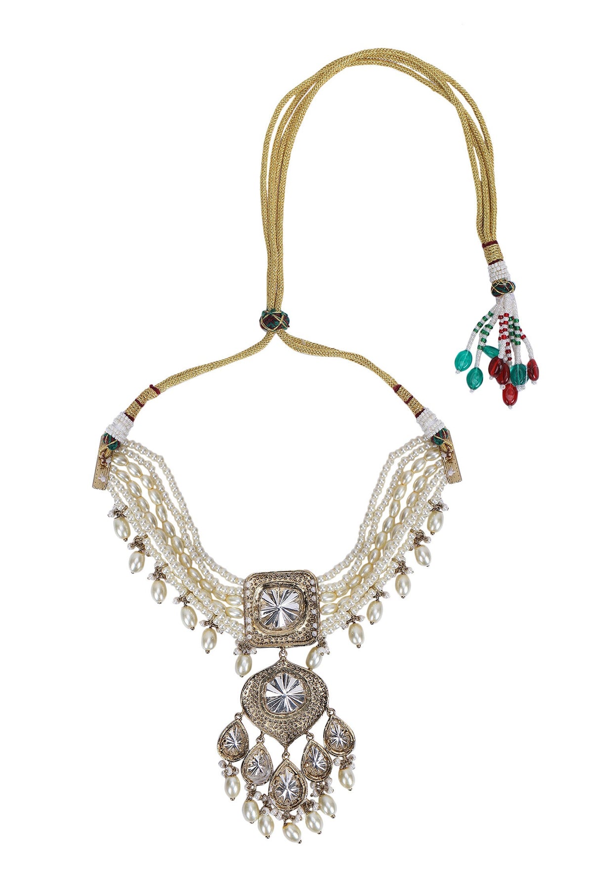 Zirconia Embellished Pendant Choker Set 