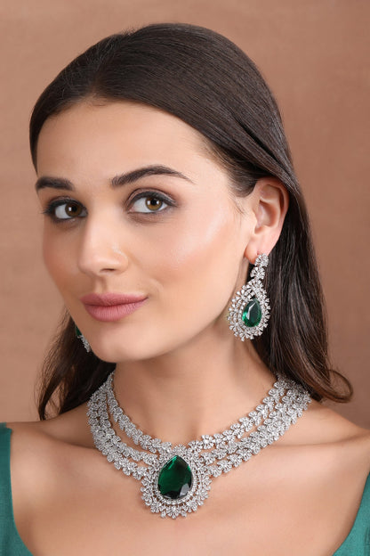 Polki Embellished Necklace & Earring Set 