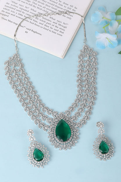 Polki Embellished Necklace & Earring Set 