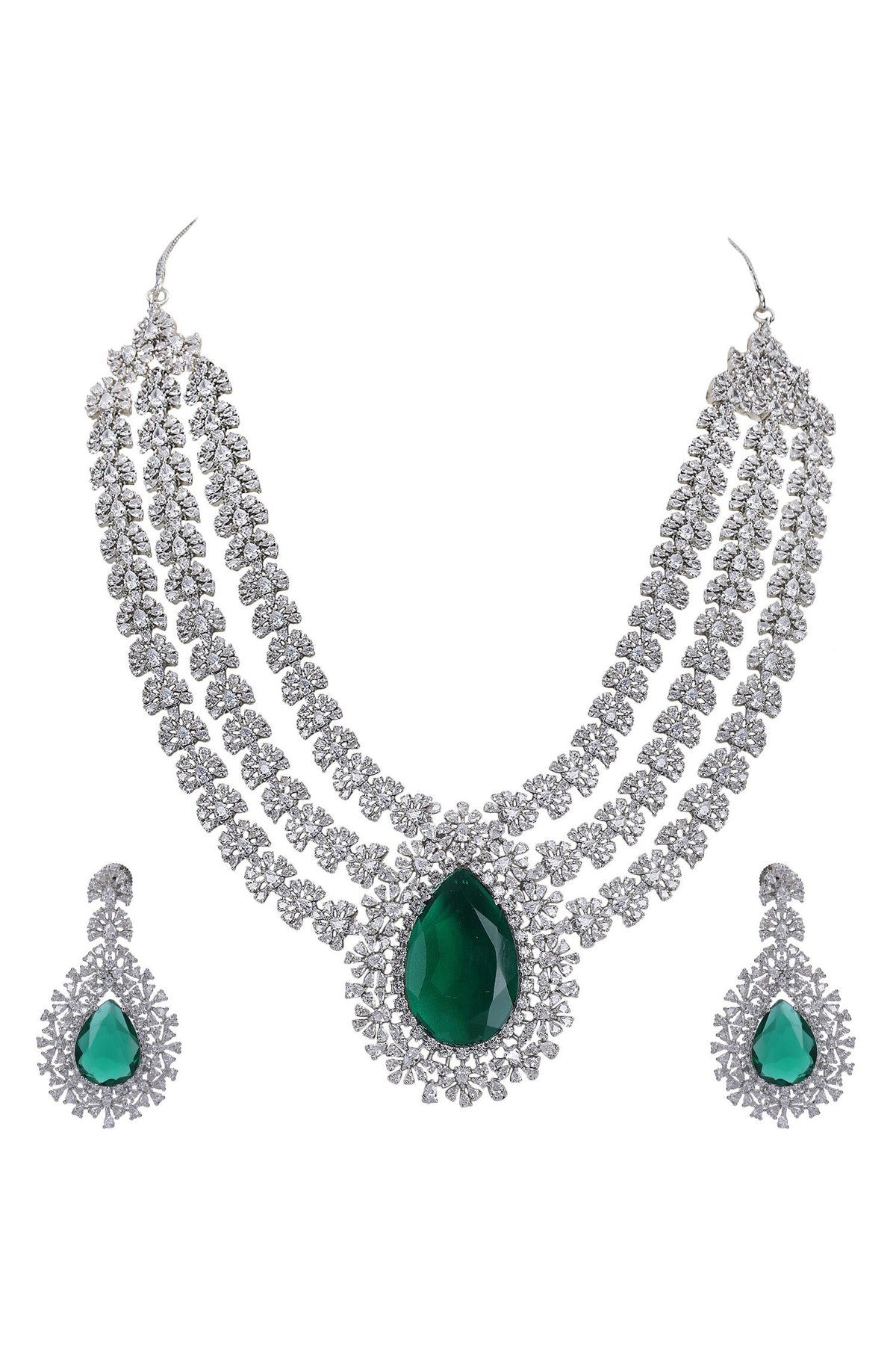 Polki Embellished Necklace & Earring Set 