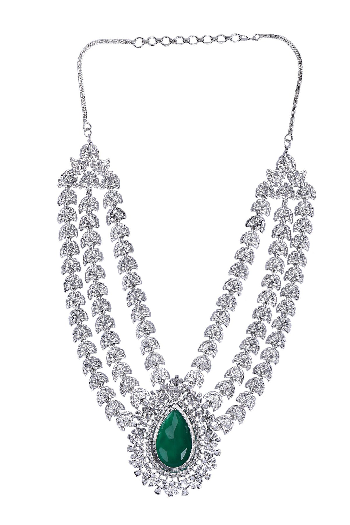 Polki Embellished Necklace & Earring Set 
